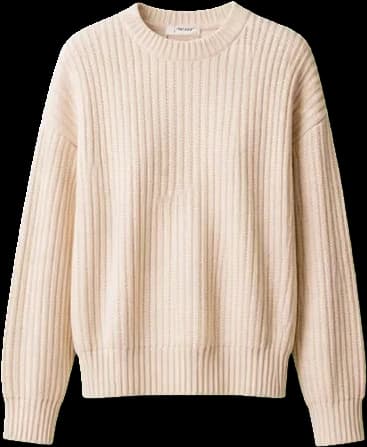 Cream ribbed sweater