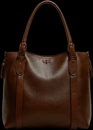 Brown leather tote